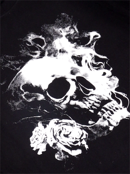 Skull and Roses Print Short-sleeved Couple T-shirt